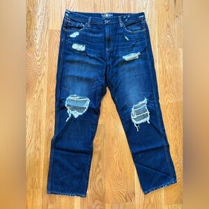 Lucky Brand Distressed Dark Blue Denim Jeans (Size 12/31)